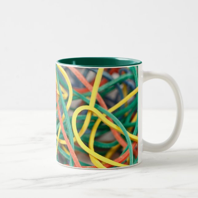 2 Couleurs Tasse de bureau de bandes élastiques (Droit)