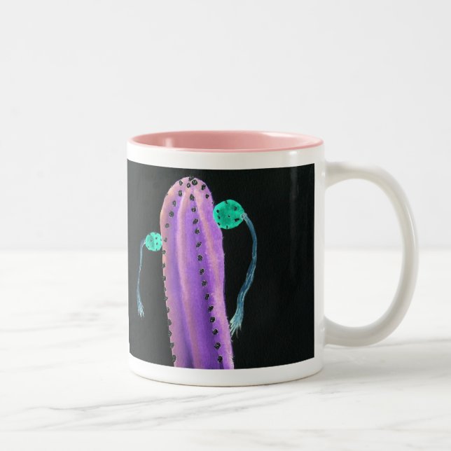 2 Couleurs Tasse de cactus bonjour (Droit)