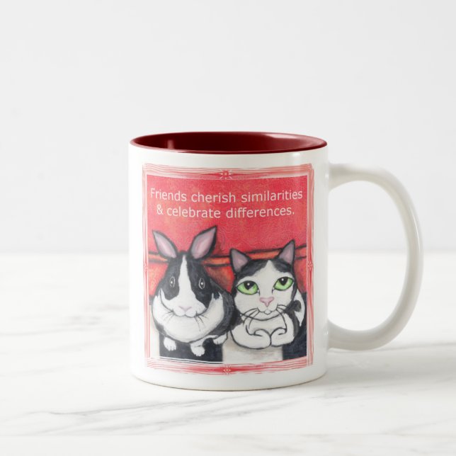 2 Couleurs Tasse de café animale d'amis (Droit)