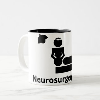 2 Couleurs Tasse de café anormale de neurochirurgie (blanc et