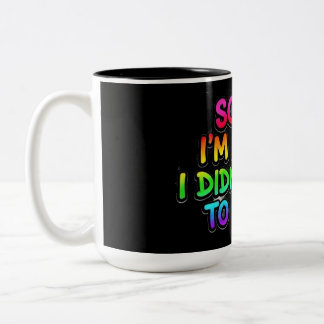 2 Couleurs Tasse de café arc-en-ciel drôle introverti Désolé