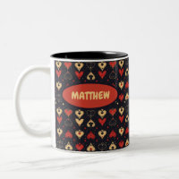 Tasse de café avec cartes à jouer sur le thème du