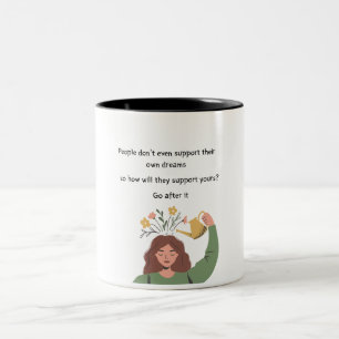 2 Couleurs Tasse de café avec citation inspirante, cadeau mot