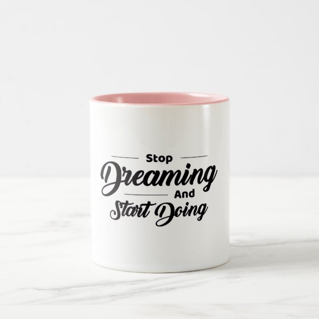 2 Couleurs Tasse de café avec citation motivante (Centre)