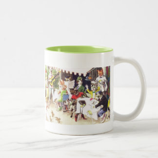 2 Couleurs tasse de café avec des chats et des chiens