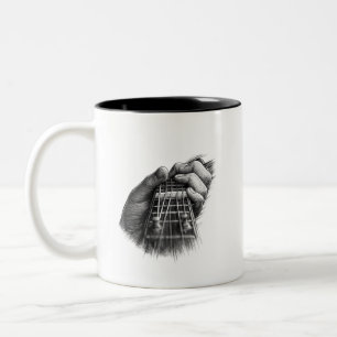 2 Couleurs Tasse de café avec design de manche de guitare noi