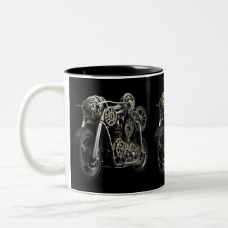2 Couleurs Tasse de café avec équipement de moto noir