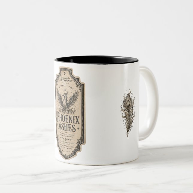 2 Couleurs Tasse de café avec étiquette de potion d'apothicai (Devant droit)
