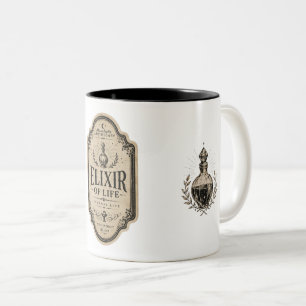2 Couleurs Tasse de café avec étiquette de potion d'apothicai
