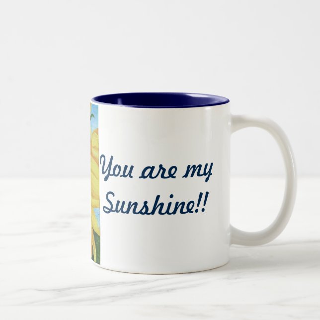 2 Couleurs tasse de café avec le tournesol (Droit)