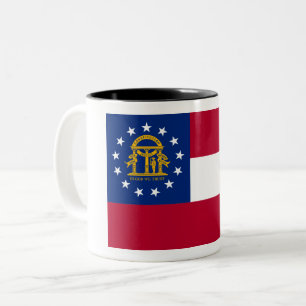 2 Couleurs Tasse de café bicolore du drapeau de Géorgie