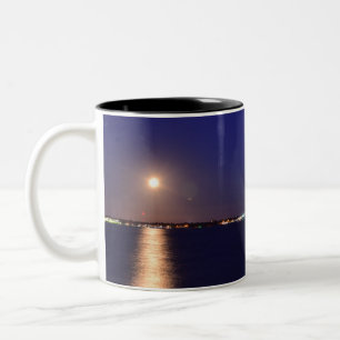 2 Couleurs Tasse de café bicolore Pont de Newport Pleine Lune