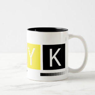 2 Couleurs Tasse de café bicolore pour graphiste CMYK imprima