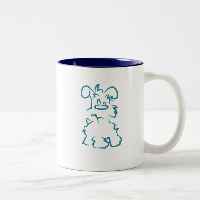 2 Couleurs Tasse de café blanche miniature de Schnauzer (Droit)