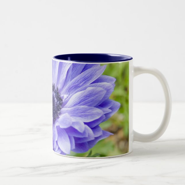 2 Couleurs Tasse de café bleue de fleur d'aster (Droit)