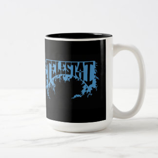 2 Couleurs Tasse de café bleue de logo de Telestai