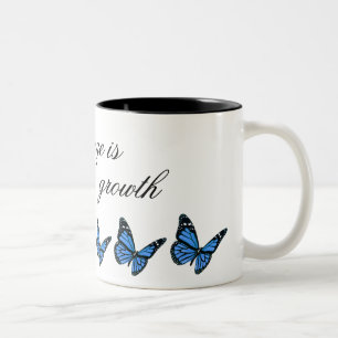2 Couleurs Tasse de café bleue de papillon