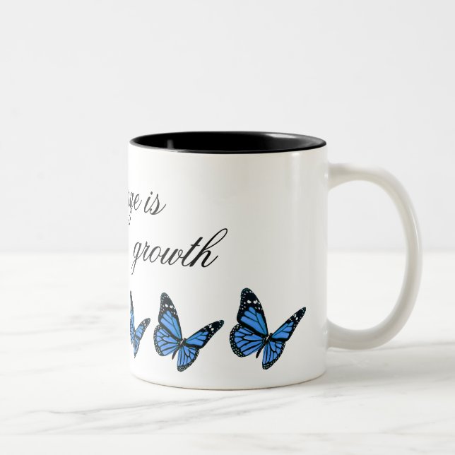2 Couleurs Tasse de café bleue de papillon (Droit)