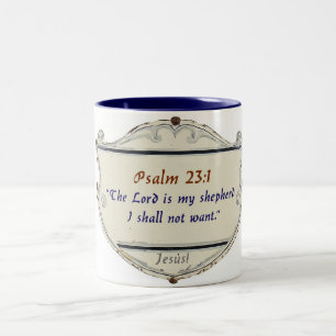 2 Couleurs Tasse de café Bouclier Psaume 23:1 de la Bible