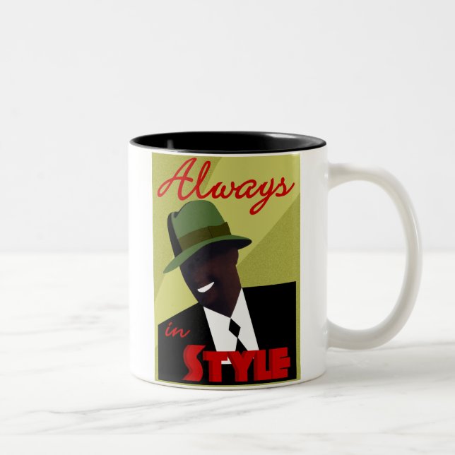 2 Couleurs Tasse de café bronzage de "FEDORA" (Droit)
