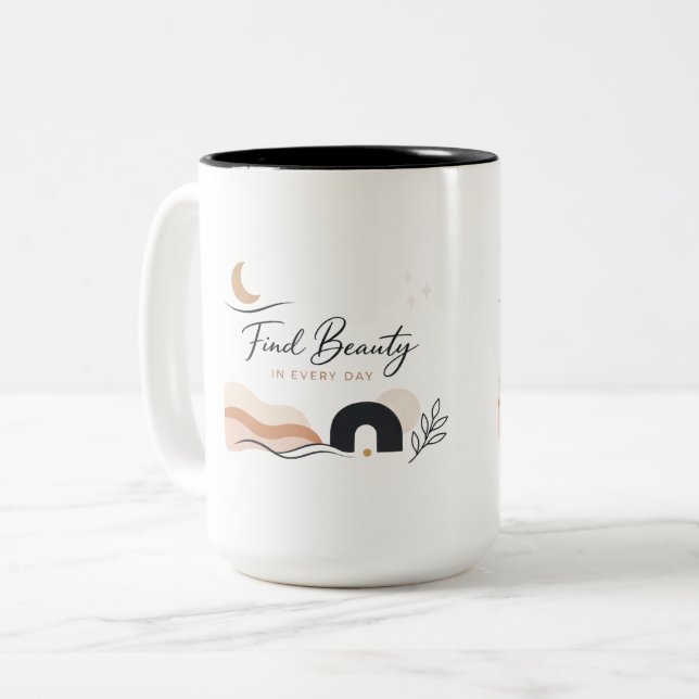 2 Couleurs Tasse de café Cadeau Trouvez la beauté dans chaque (Devant gauche)