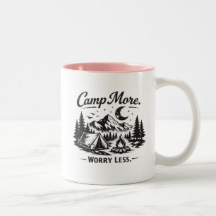 2 Couleurs Tasse de café Camping Plus de soucis Moins Monta