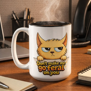 2 Couleurs Tasse de café Chat Drôle