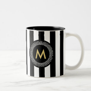 2 Couleurs Tasse de café chic de traçages d'effet de feuill