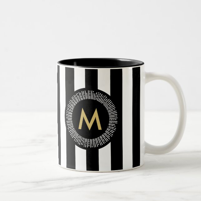 2 Couleurs Tasse de café chic de traçages d'effet de feuille (Droit)