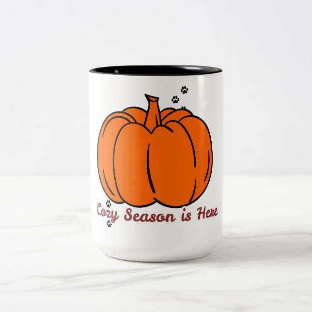 2 Couleurs Tasse de café citrouille mignonne d'automne | Sais (Centre)