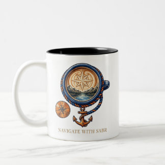 2 Couleurs Tasse de café compas nautique Cadeau d'aventure