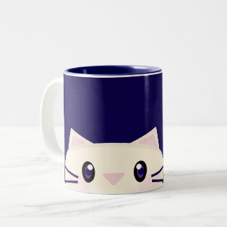 2 Couleurs Tasse de café confortable avec chat de dessin anim