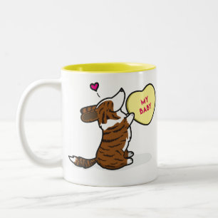 2 Couleurs Tasse de café Corgi-Brindle du 2015-Cardigan de