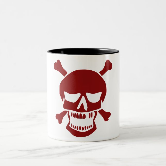 2 Couleurs Tasse de café Crâne (Centre)