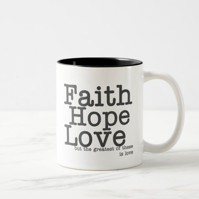 2 Couleurs Tasse de café d'amour d'espoir de foi (Droit)