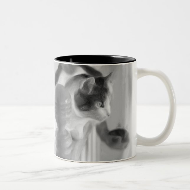 2 Couleurs Tasse de café d'amoureux des chats (Droit)