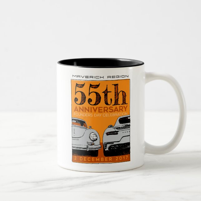 2 Couleurs Tasse de café d'anniversaire de Mavs (Droit)