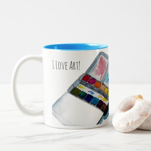 2 Couleurs Tasse de café d'art (Avec donut)