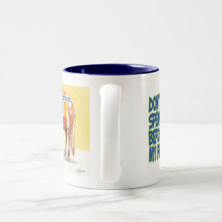 2 Couleurs Tasse de café de bande dessinée de cheval
