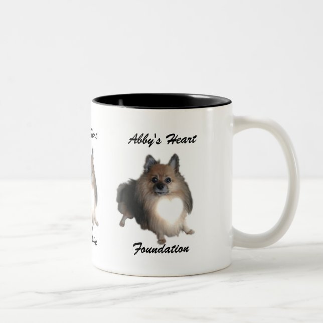 2 Couleurs Tasse de café de base du coeur d'Abby (Droit)