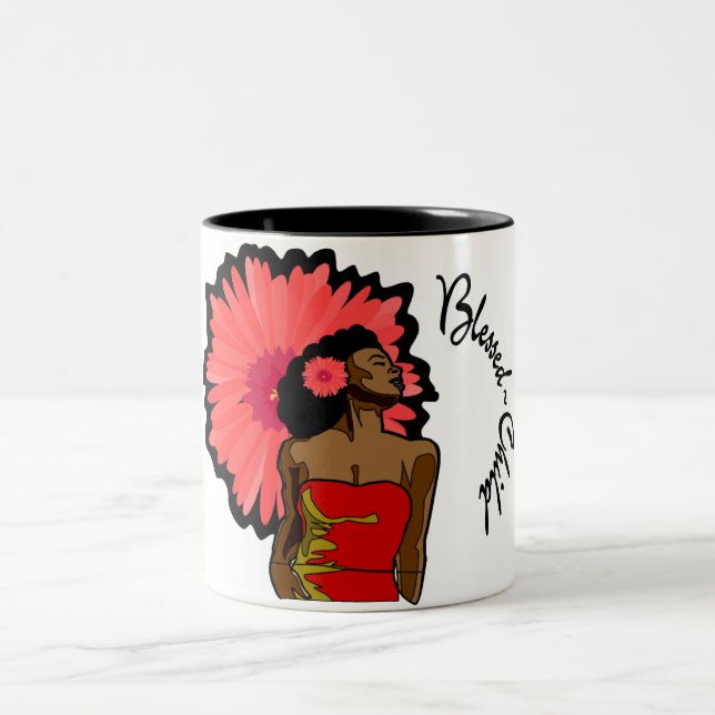 2 Couleurs Tasse de café de BlessedChild (Centre)