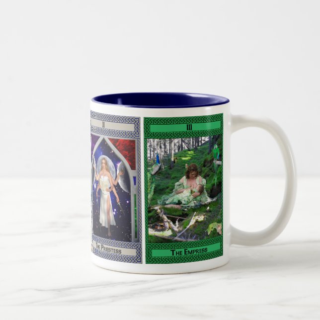2 Couleurs Tasse de café de carte de tarot (Droit)