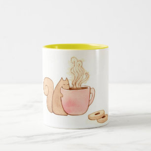 2 Couleurs Tasse de café de casse-croûte d'écureuil