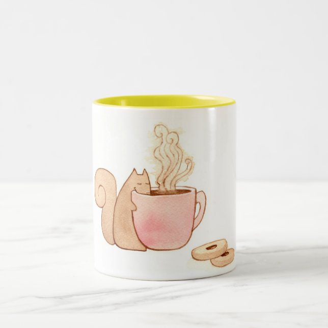 2 Couleurs Tasse de café de casse-croûte d'écureuil (Centre)
