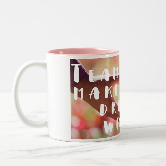 2 Couleurs Tasse de café de citation de travail d'équipe (Gauche)