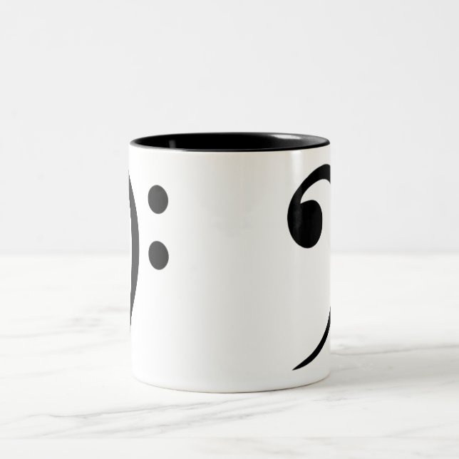 2 Couleurs Tasse de café de clef basse (grande) (Centre)