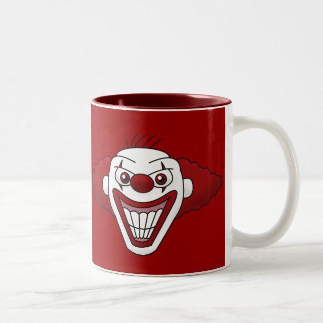 2 Couleurs Tasse de café de clown maléfique (Droit)