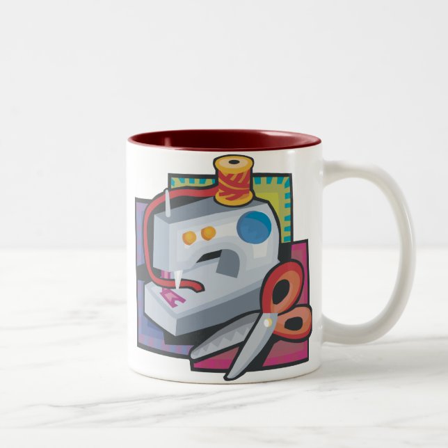 2 Couleurs Tasse de café de couture (Droit)