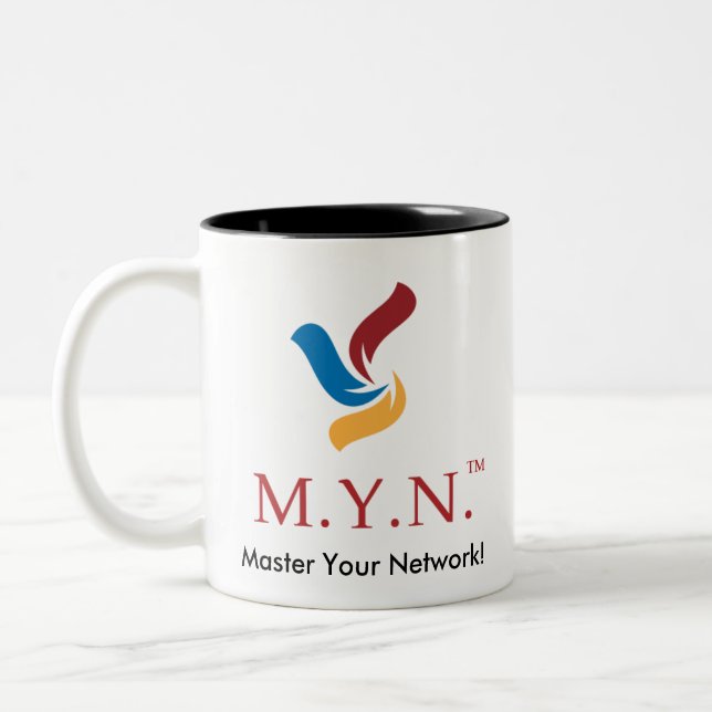 2 Couleurs Tasse de café de deux tons - logo de MYN (Gauche)