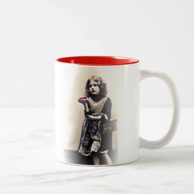 2 Couleurs Tasse de café de diva de pain grillé français (Droit)